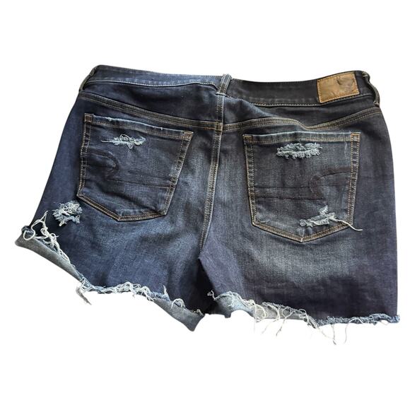 American Eagle Outfitters 360° Super Stretch Cut Off Distressed Shorts Size 14 - Picture 2 of 8